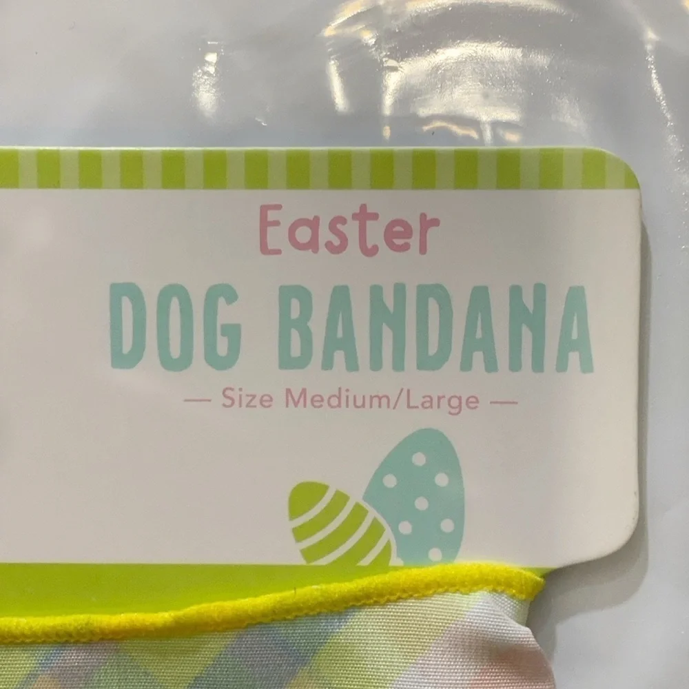 Easter Dog Bandanna Bunny Rabbit Spring Colors Plaid Multicolor Medium to Large